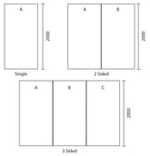 Standard Shower Wall 900x2000 White 1-sided